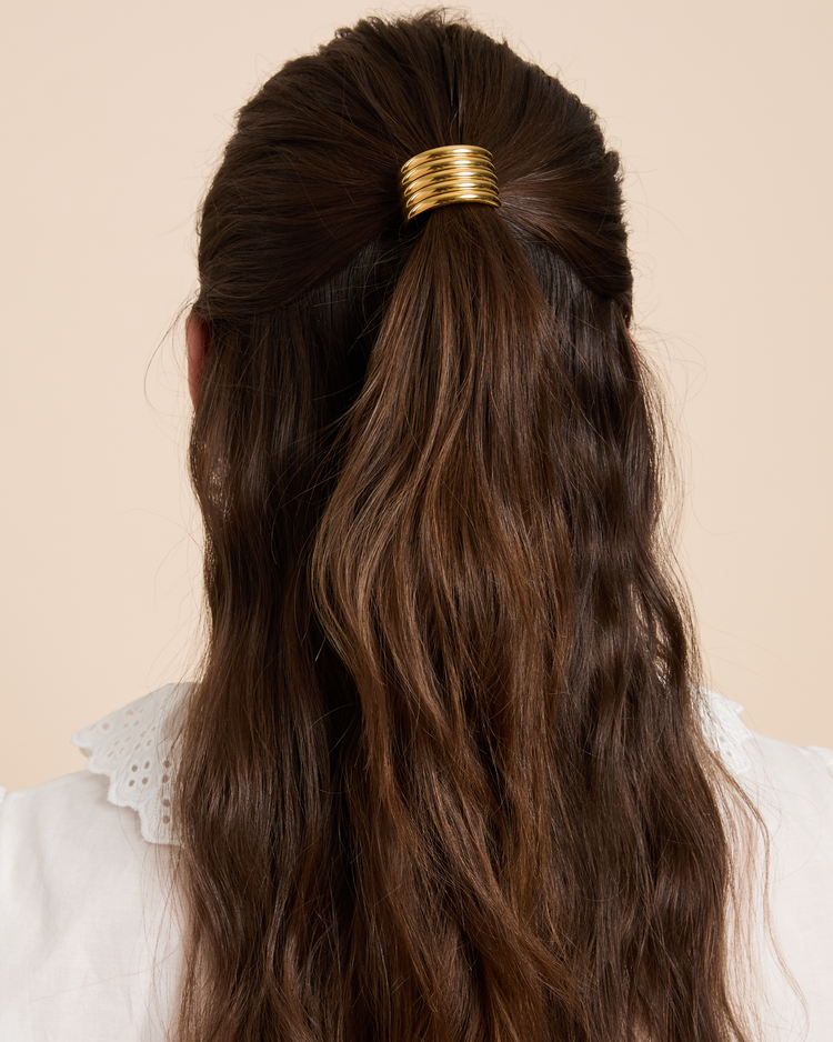 Ribbed Metallic Hair Tie