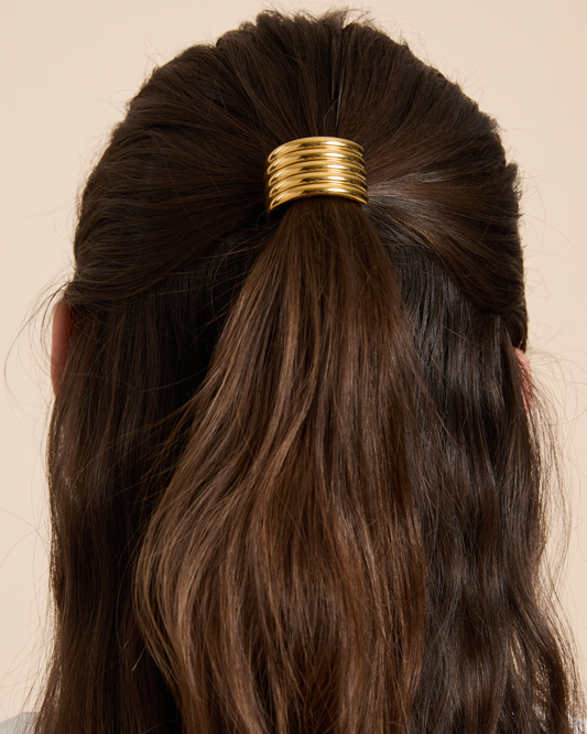 Ribbed Metallic Hair Tie
