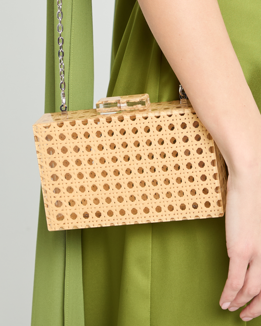 Ember Acrylic Rattan Clutch