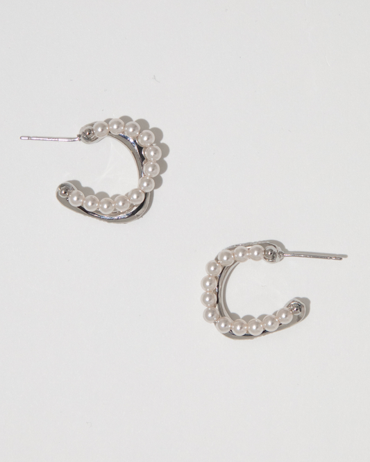 Crystal Pearl Hoops