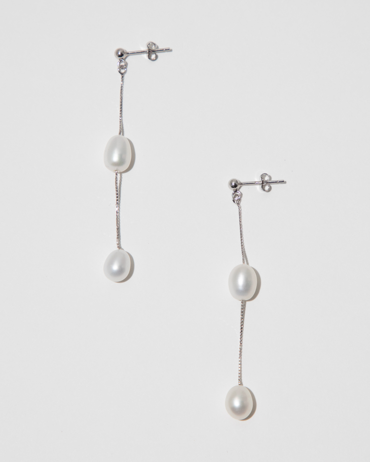 Floating Pearl Drop Earrings