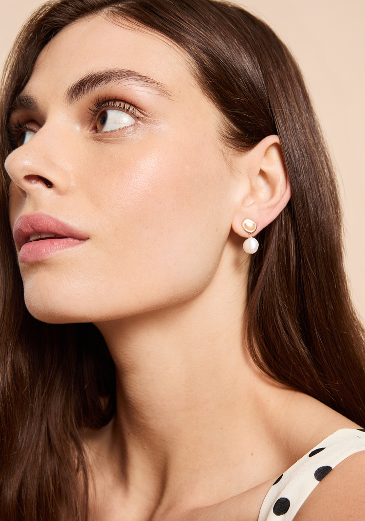 Natural Pearl Dangle Earrings