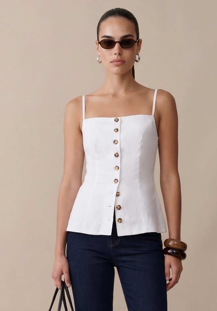 Cecille Linen Top