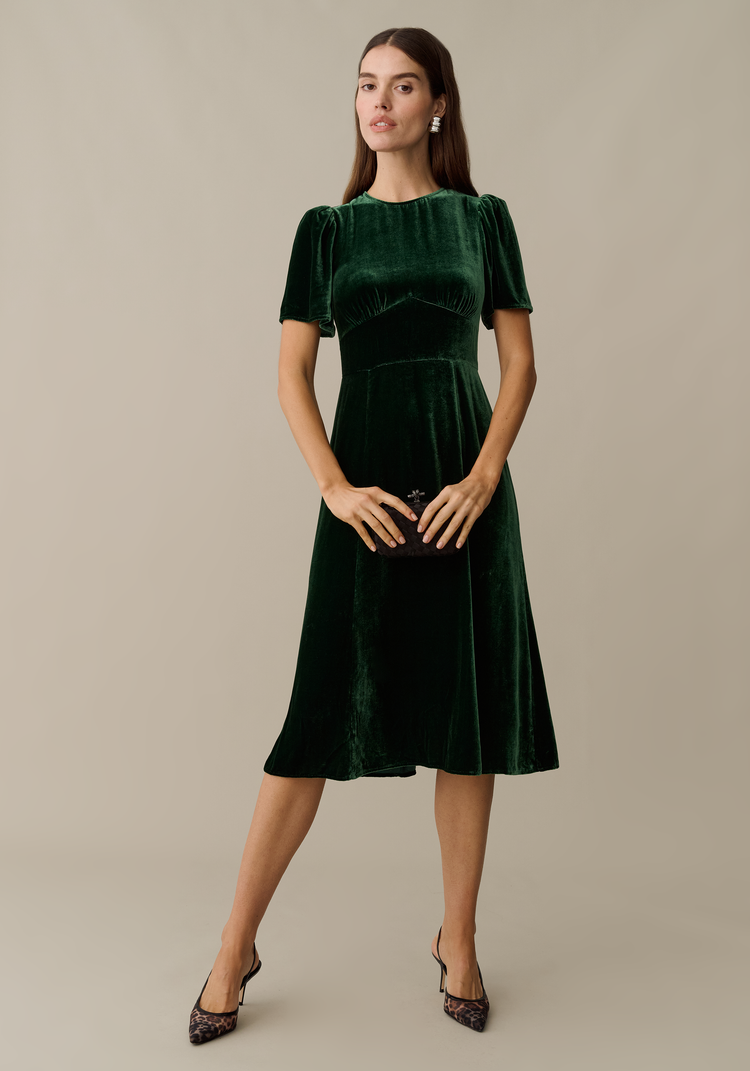 Amaris Silk Velvet Dress