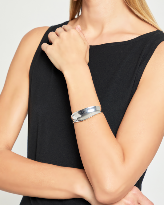 Wide Curved Cuff Bracelet