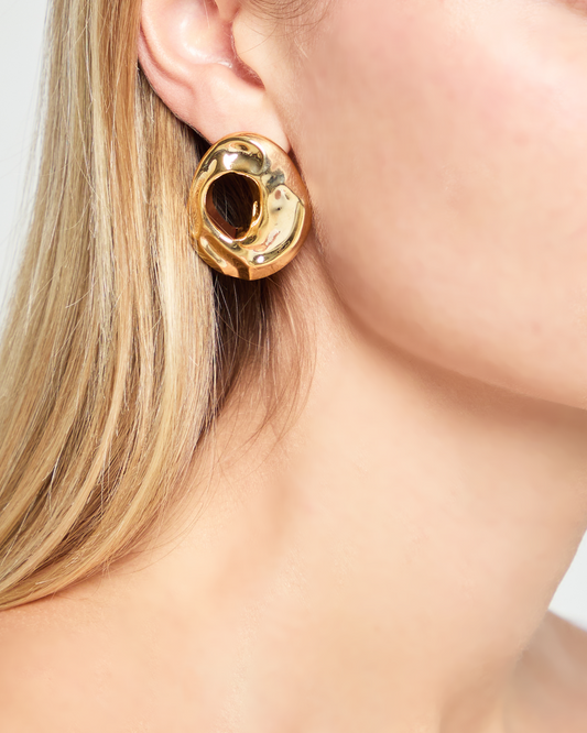 Textured Hollow Stud Earrings