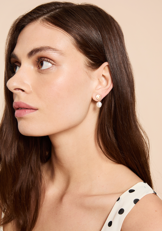 Natural Pearl Dangle Earrings