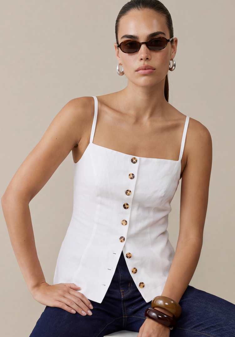 Cecille Linen Top