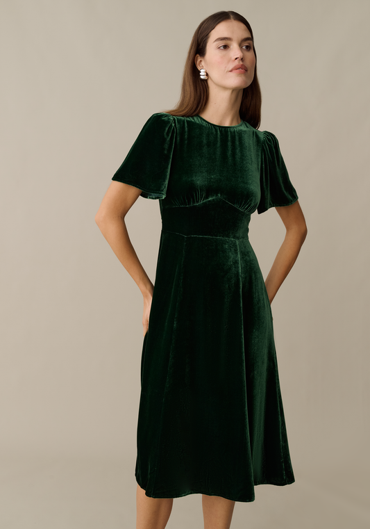 Amaris Silk Velvet Dress