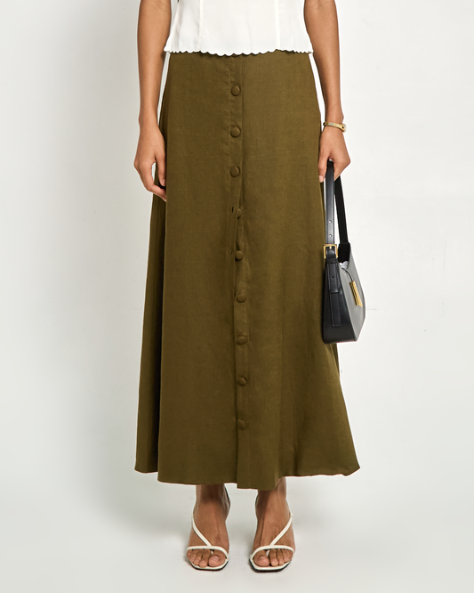 Sibel Linen Maxi Skirt