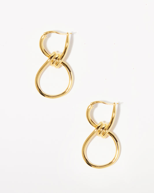 18K Gold Plated Twisted Hoop Earrings