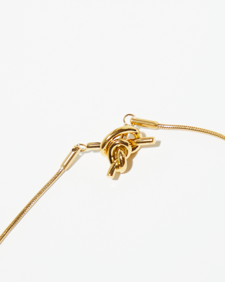 Gold Knot Lariat Necklace