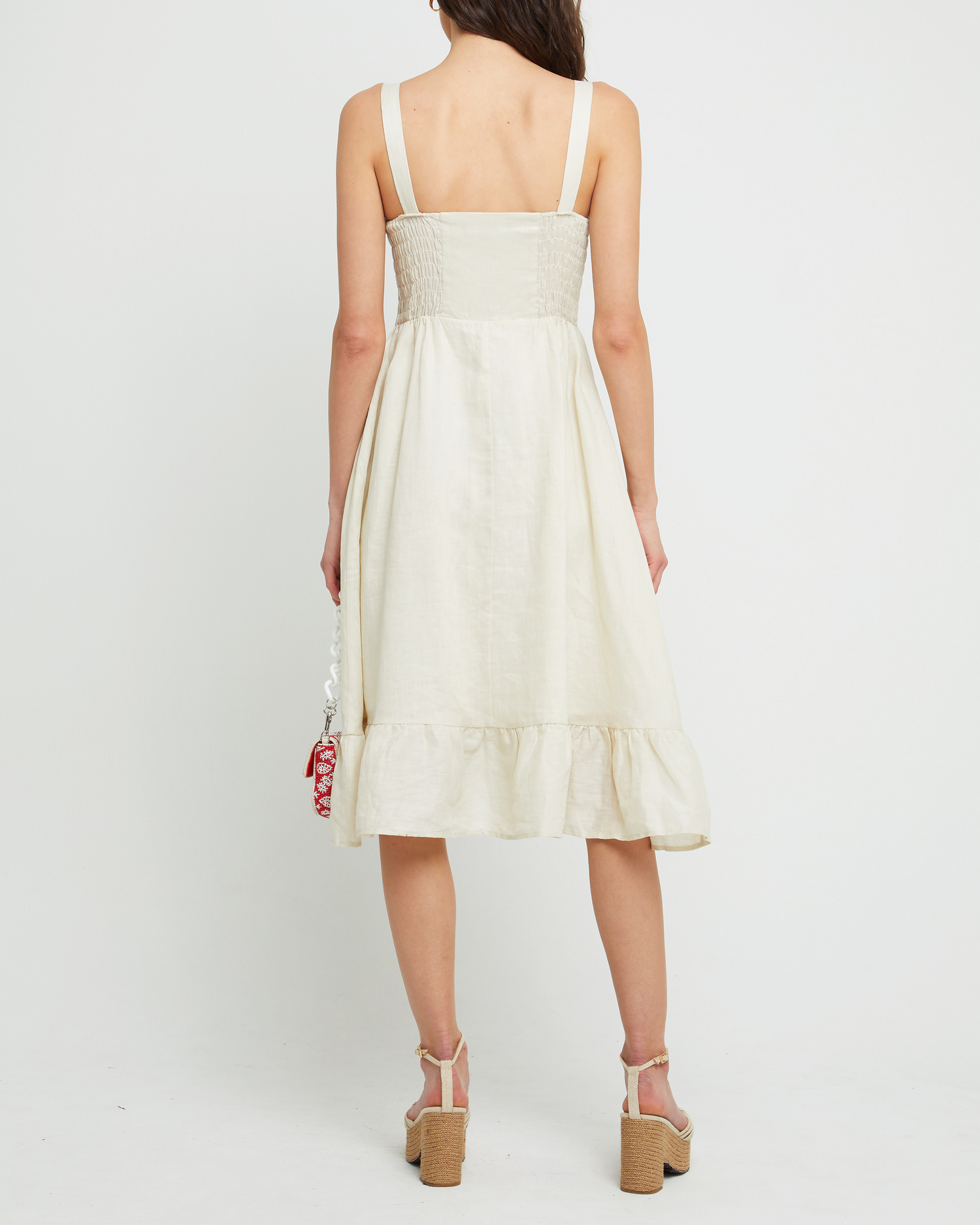 Second image of Merel Dress, a  midi dress, linen, bodice, tank, sleeveless